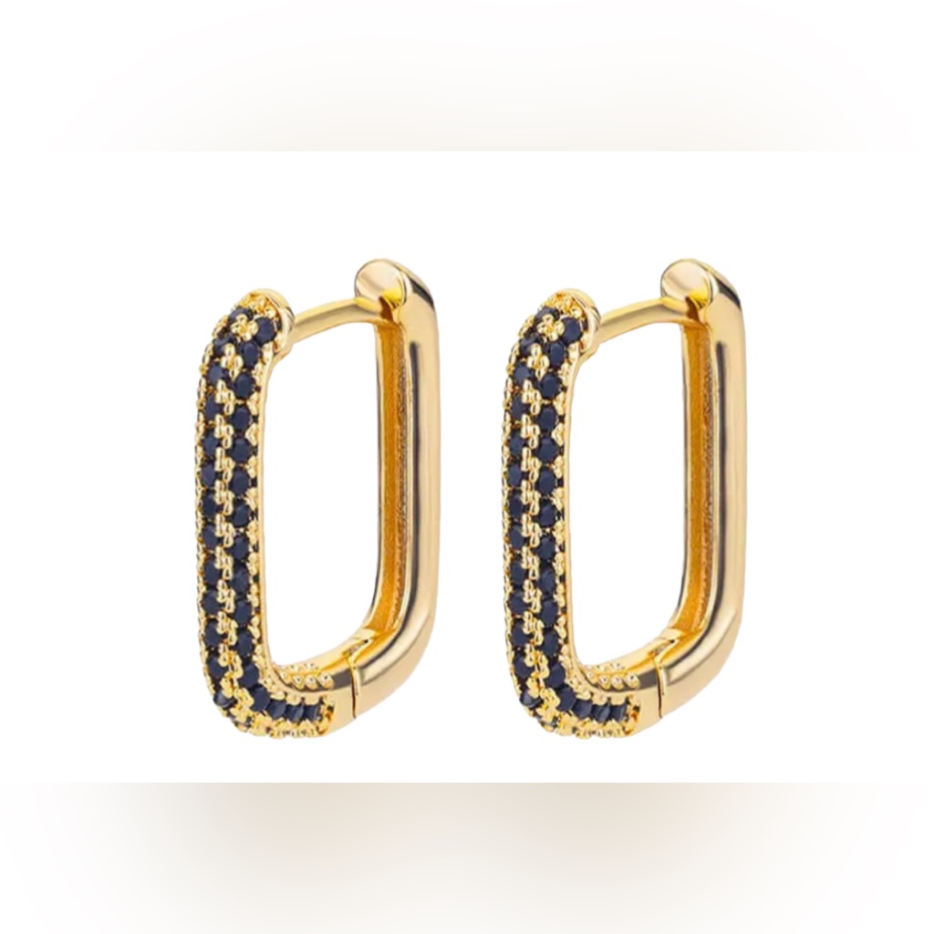 Black And Gold Rectangle Hoops 54$
